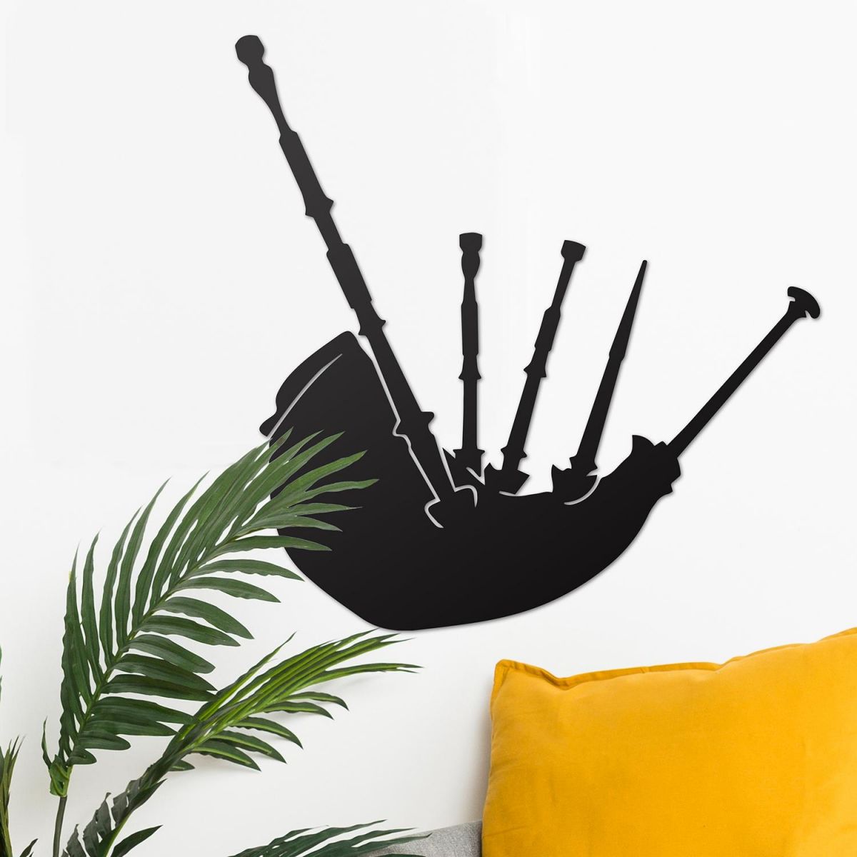 Bagpipe Wall Art in Situ in the Sitting Room