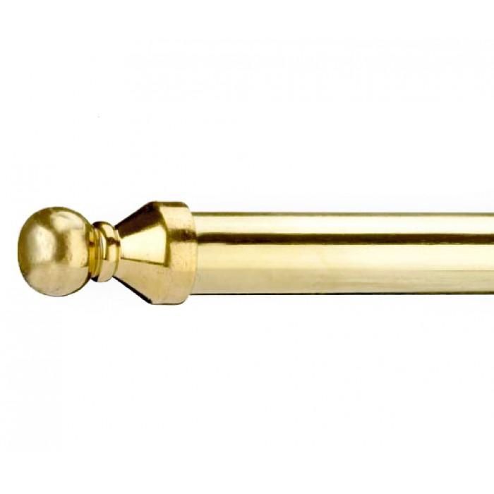 Polished Brass Ball Finials on the End of the Stair Rods