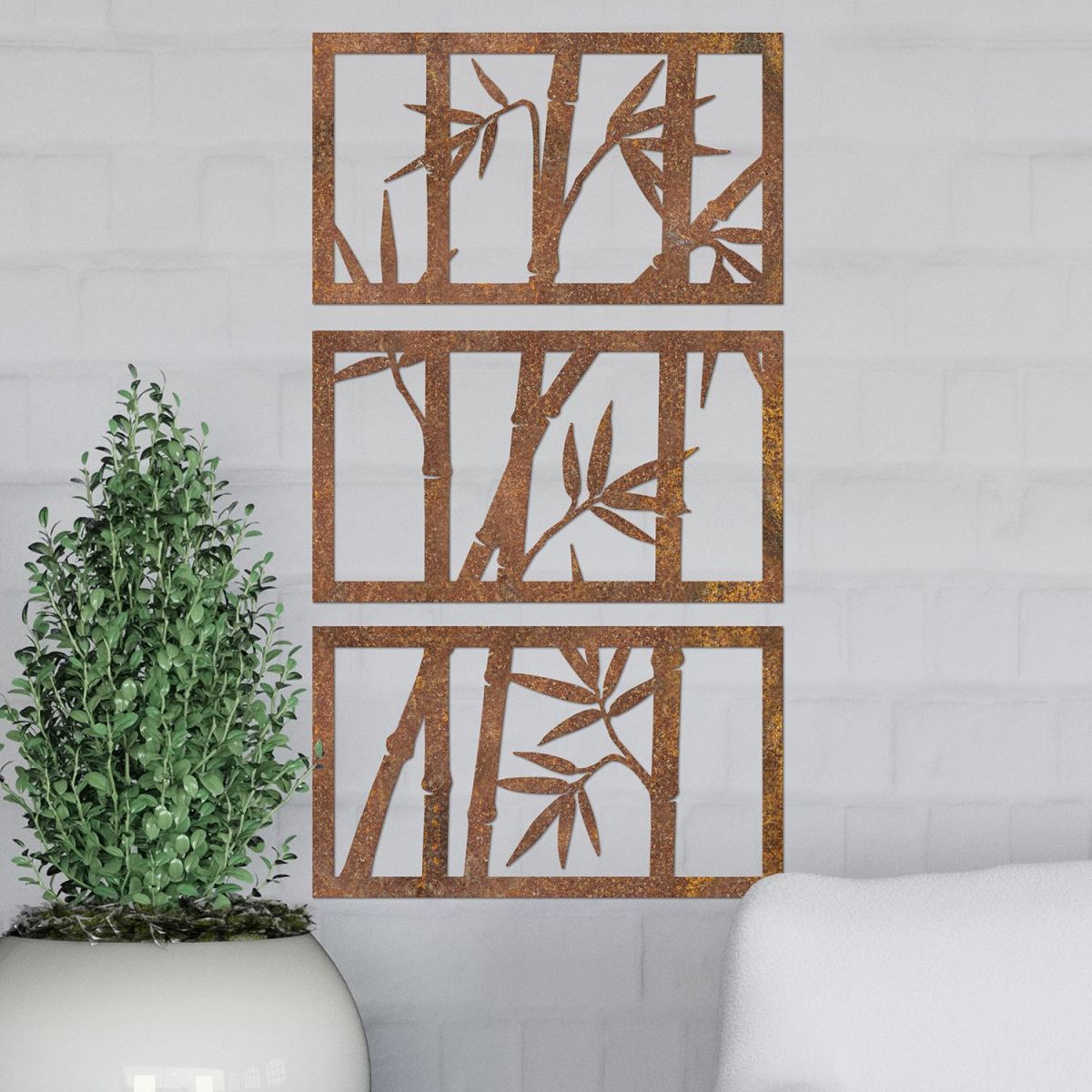 Bamboo Wall Art in Situ in the Home