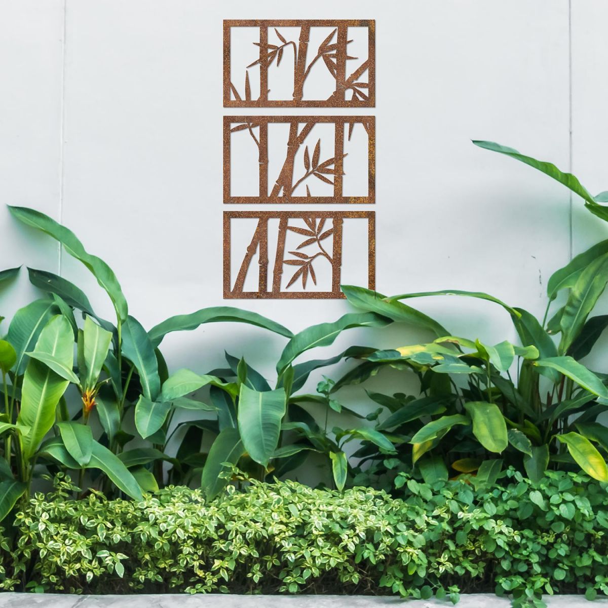Bamboo Wall Art in Garden