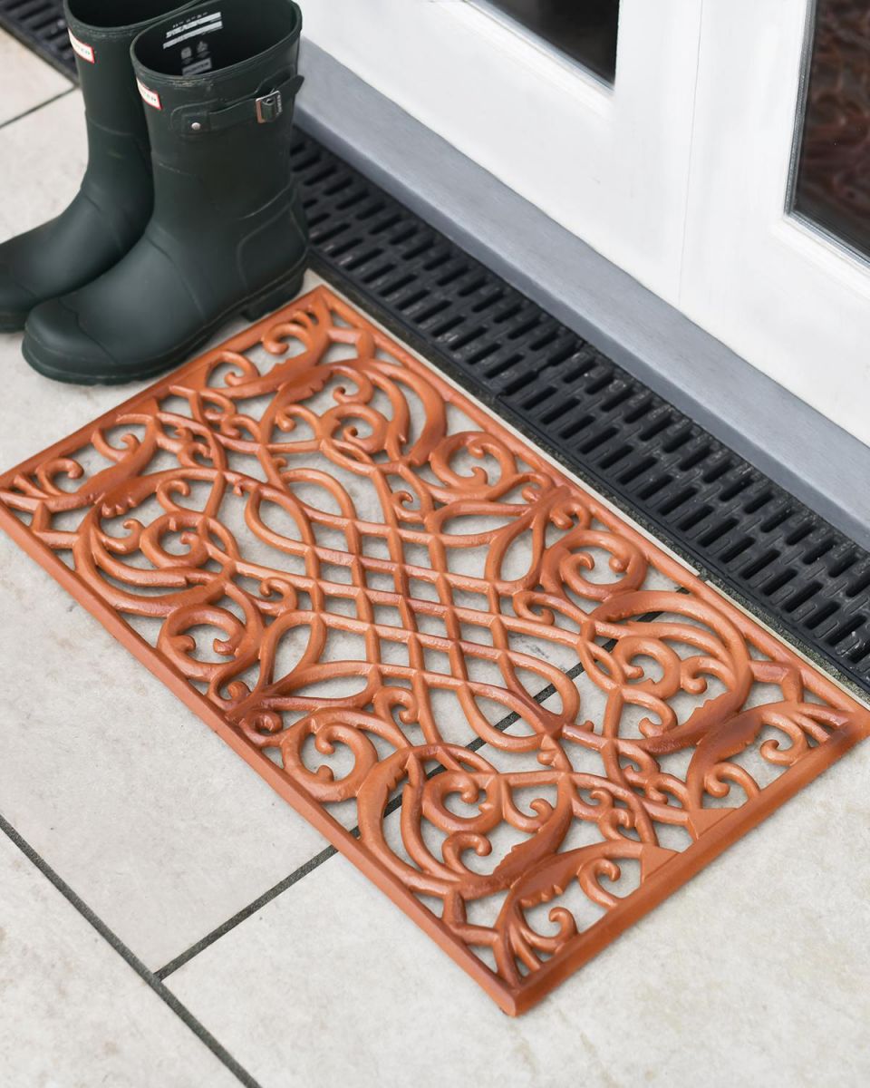 "Bampton" Cast Iron Rustic Doormat in Situ by the Front Door