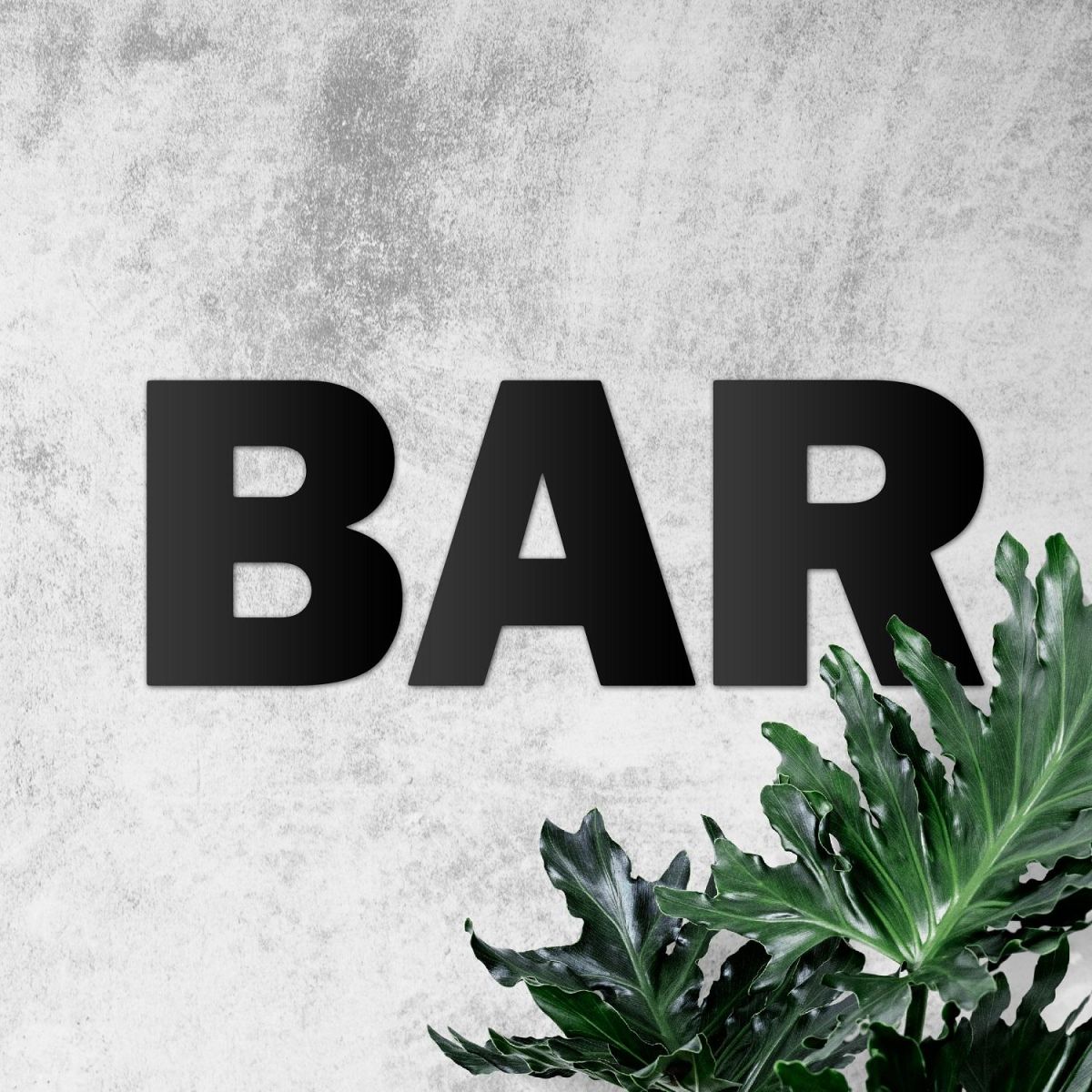 "BAR" Metal Letters in Black 