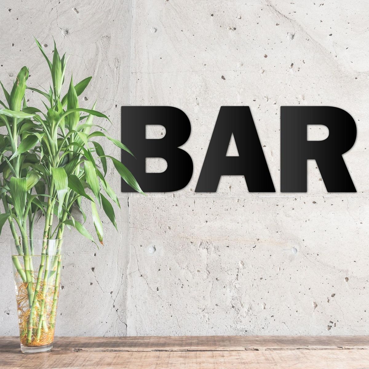 Black Metal Letters "BAR" 