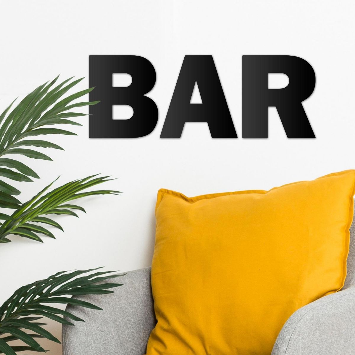 Black Metal Letters "BAR"