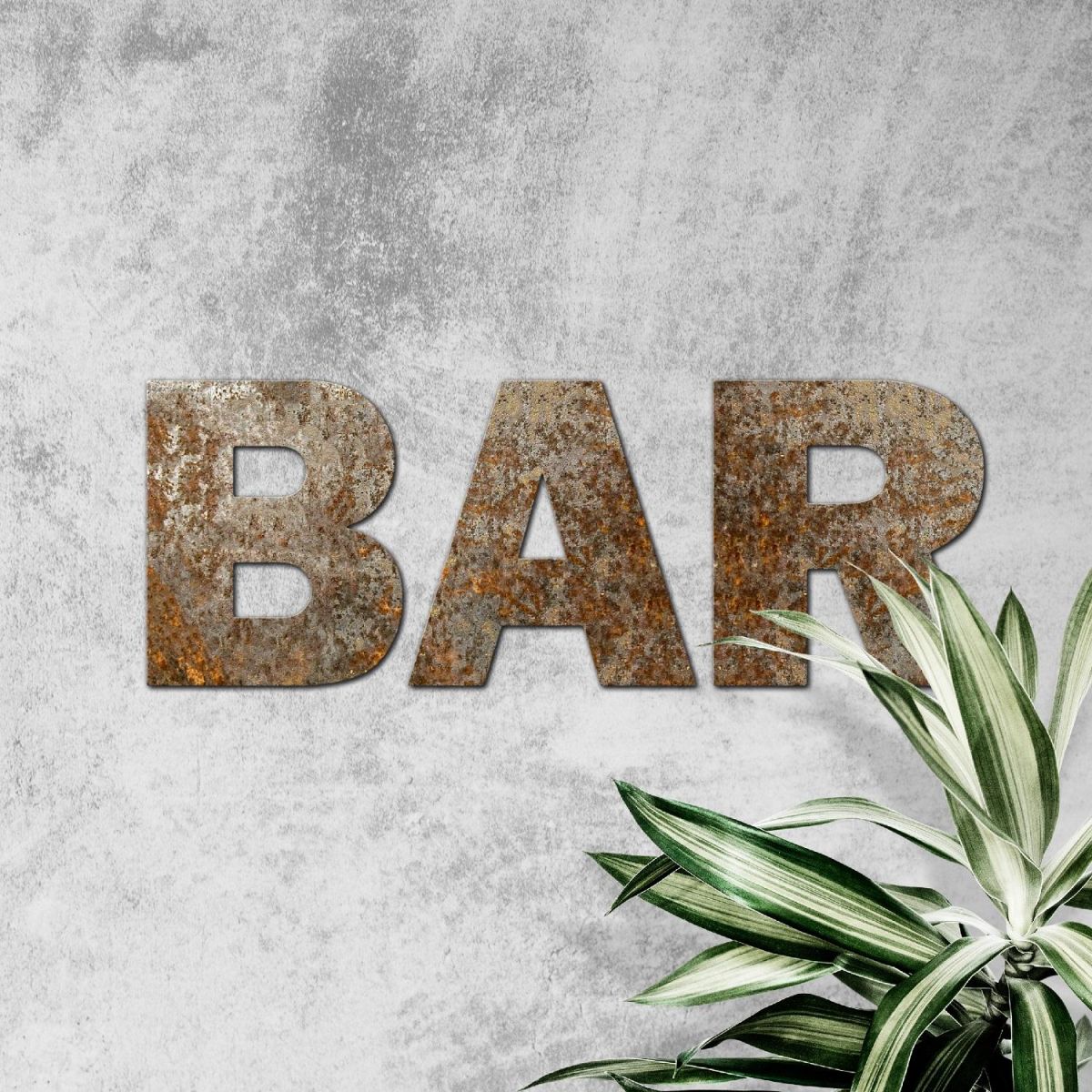 "BAR" Metal Letter Sign 