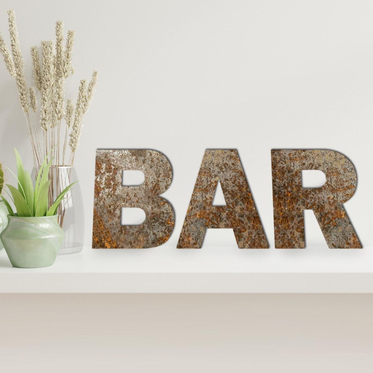 "BAR" Metal Letter Sign 