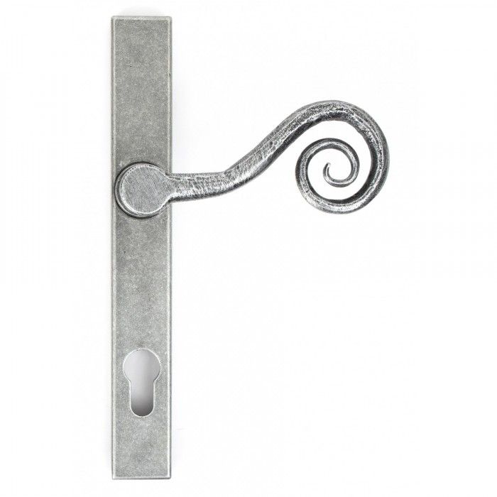 "Barbary" Slim Monkey tail Espagnolette Lock Set Finished In An Antique Pewter "Barbary" Slim Monkey tail Espagnolette Lock Set Finished In An Antique Pewter