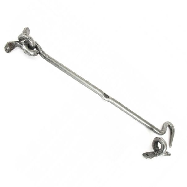  16" "Barletta" Forged Iron Cabin Hook in a Pewter Finish