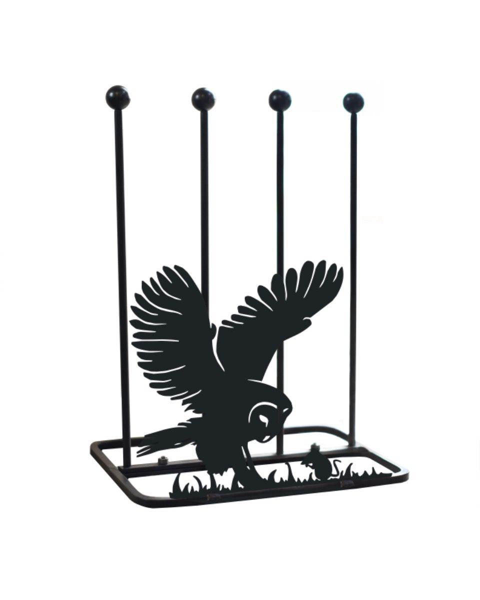 Steel "Barn Owl & Mouse" Double Boot Rack Design Steel "Barn Owl & Mouse" Double Boot Rack Design