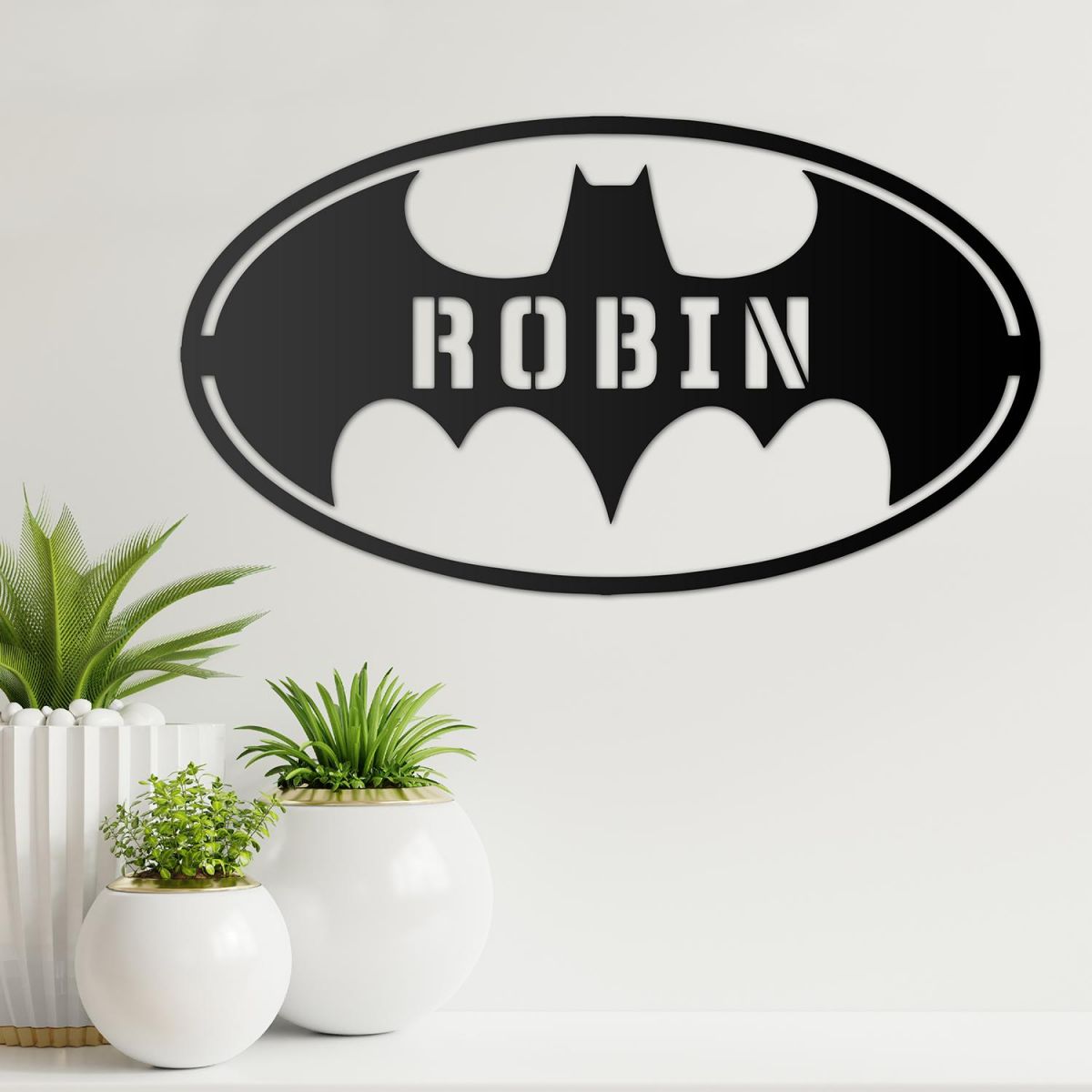 "Batman" Personalised Wall Art in a Living Room "Batman" Personalised Wall Art in a Living Room