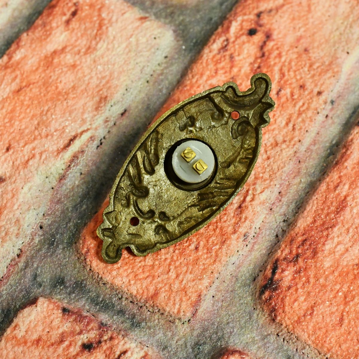 back of bell push - terminals for wiring to chime