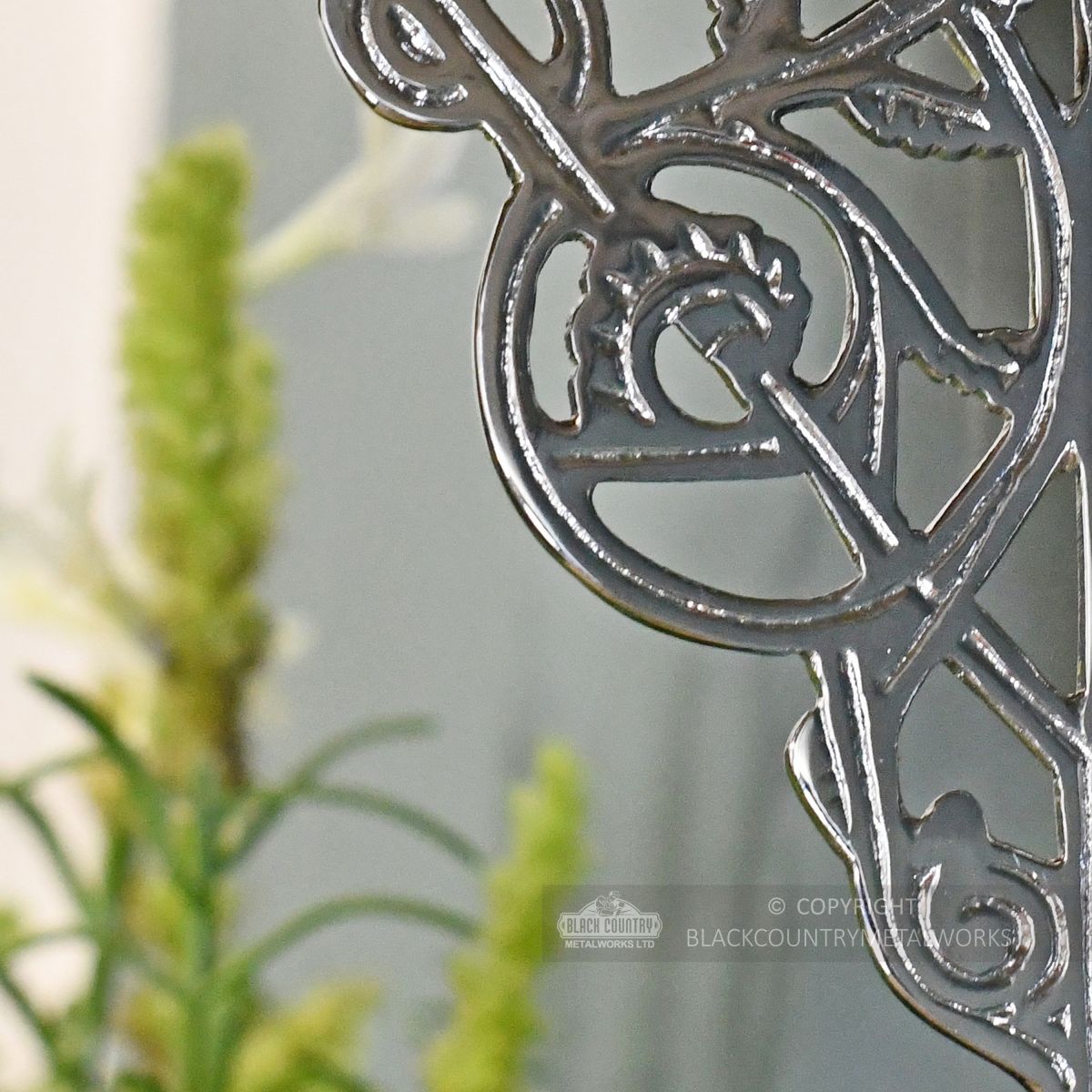 Close up of Bright Chrome Shelf Bracket