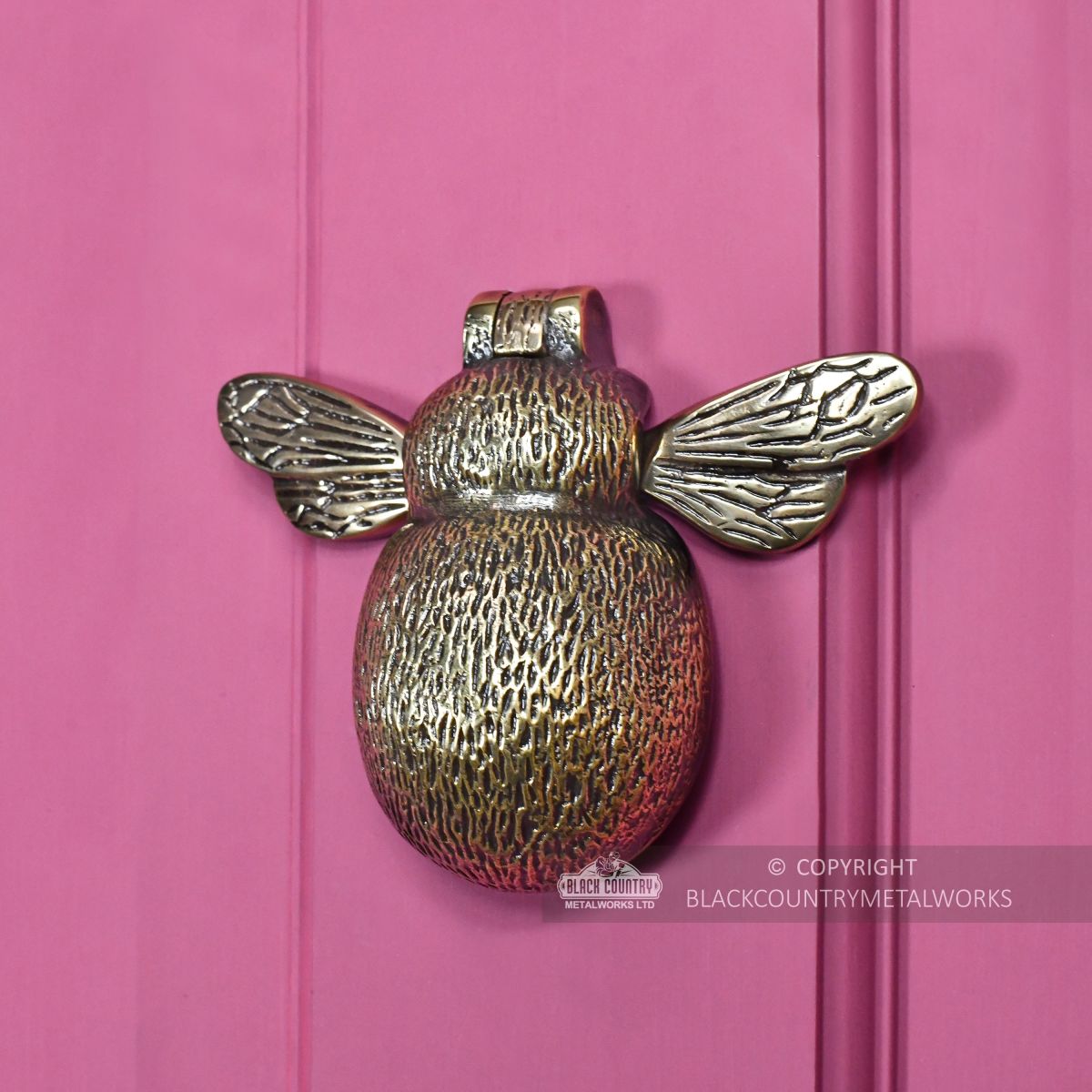 Polished brass novelty insect bee door knocker