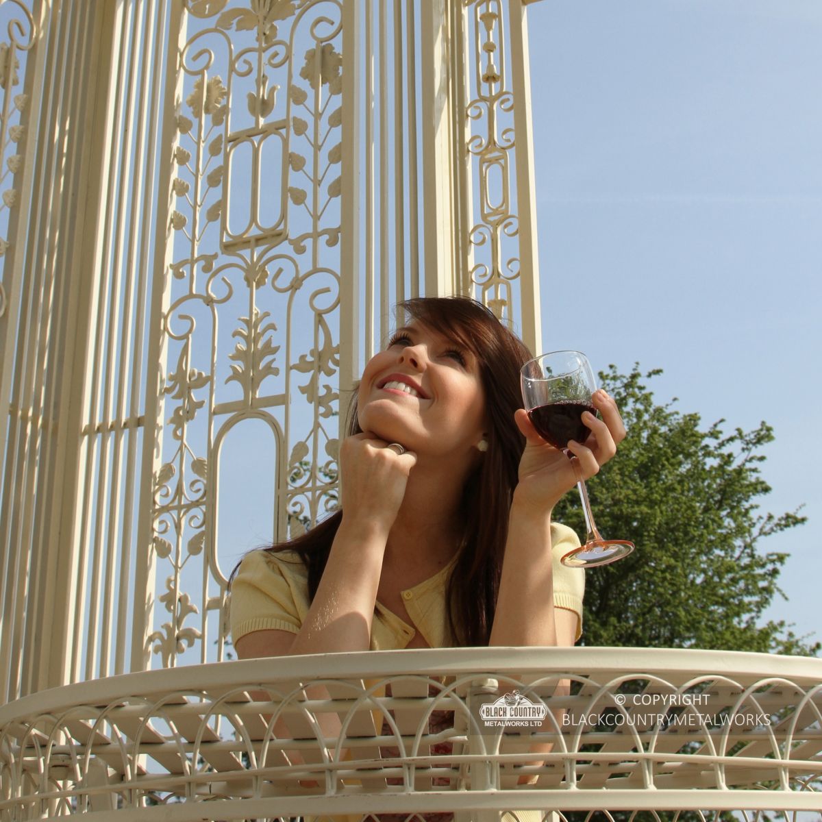 "The Royal Alexandria" Cream Wrought Iron Gazebo