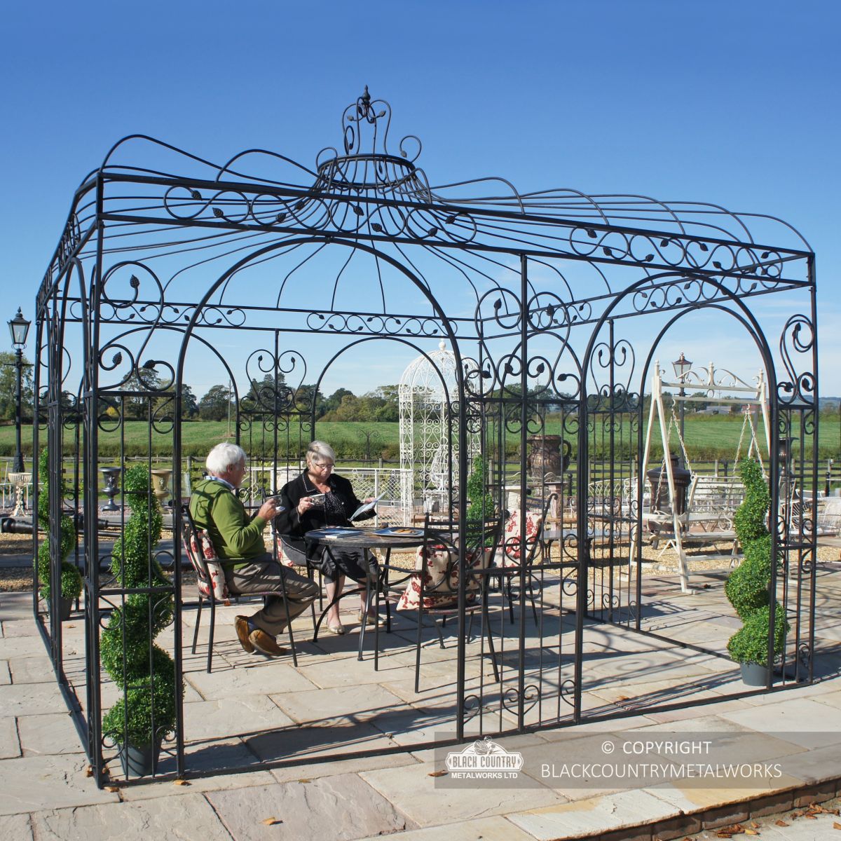 Square gazebo with open archways