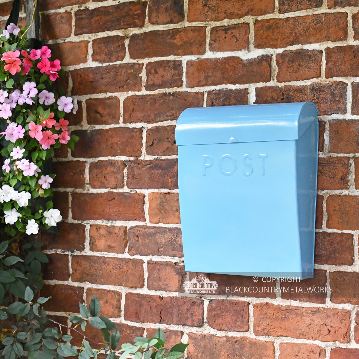 “Spring Skies” Light Blue Contemporary Post Box
