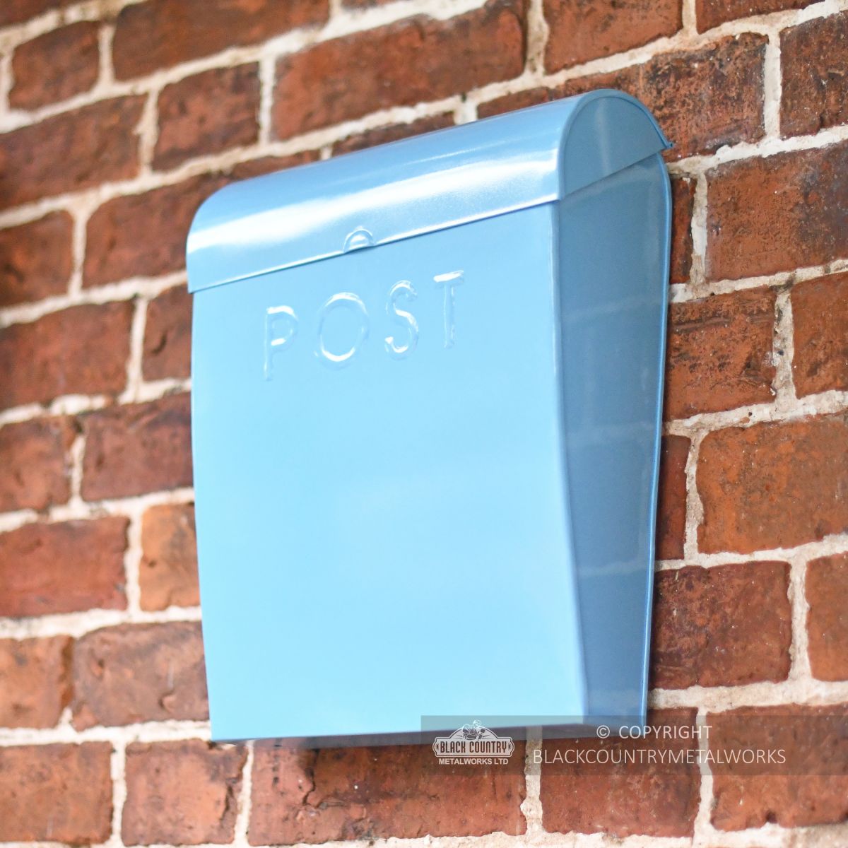 “Spring Skies” Light Blue Contemporary Post Box