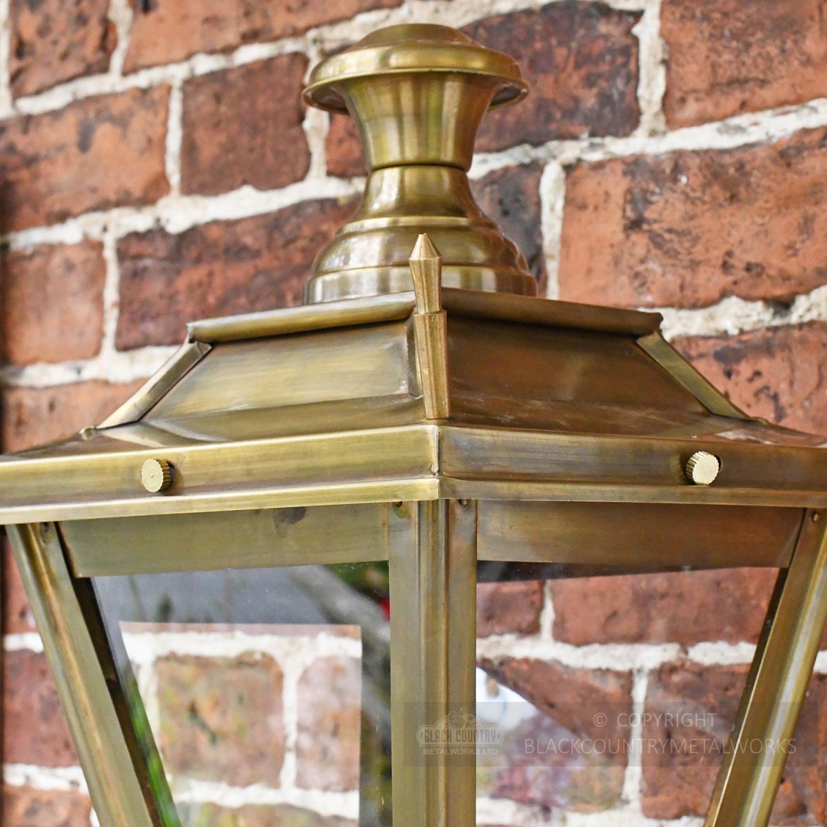 Close up of antique brass lantern Close up of antique brass lantern