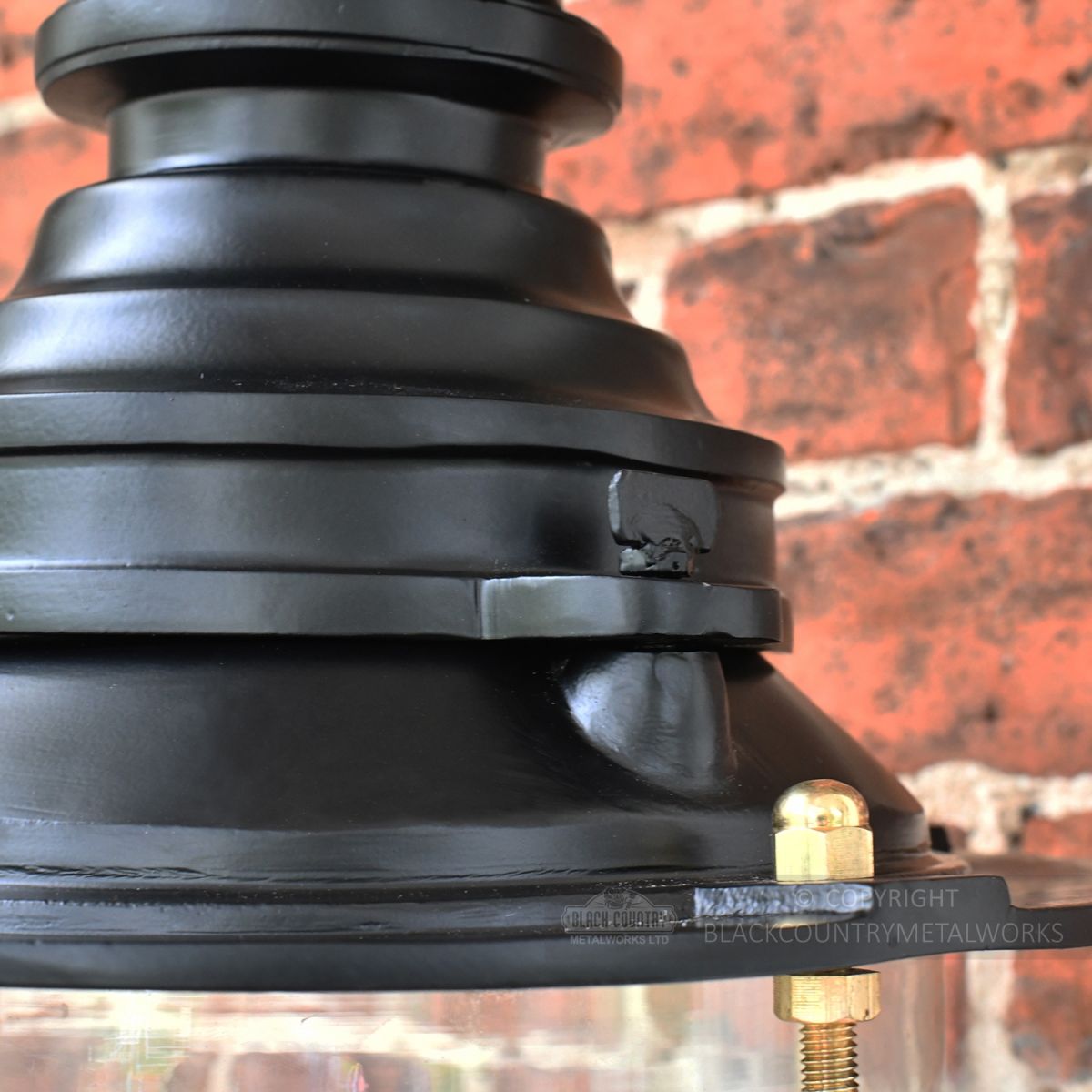 Close-up of the Black Lid on the Lantern