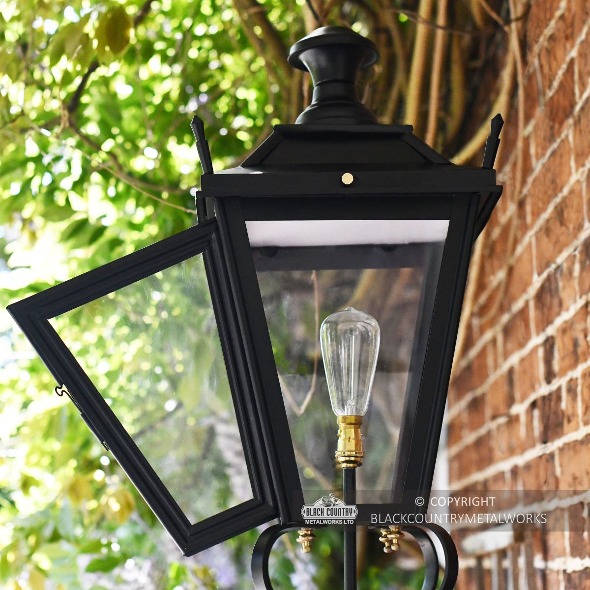 Black Dorchester Lantern on Royale Bracket 95 x 48cm