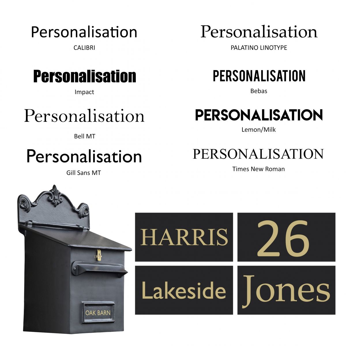 Font options available