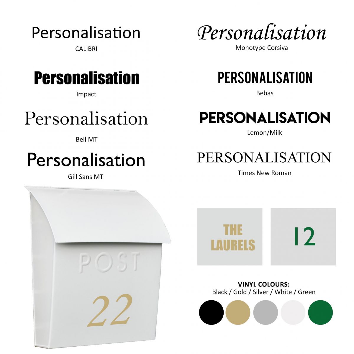 Post box font options