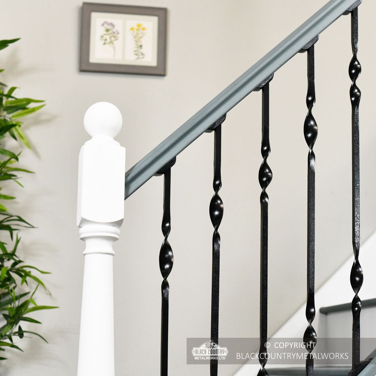 Wrought iron handmade stair spindles