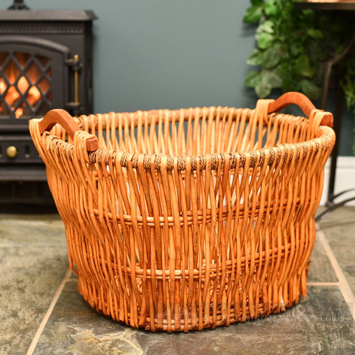 Traditional handwoven wicker basket