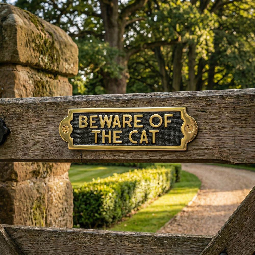 Be Aware of the cat - Gate sign Digital Illustration