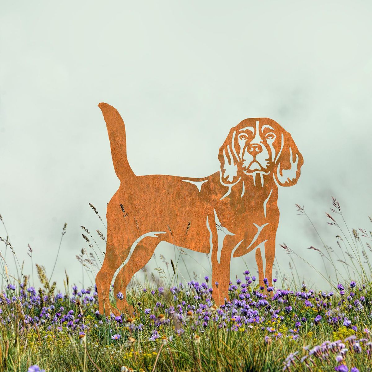 Beagle Silhouette on Display in the Garden