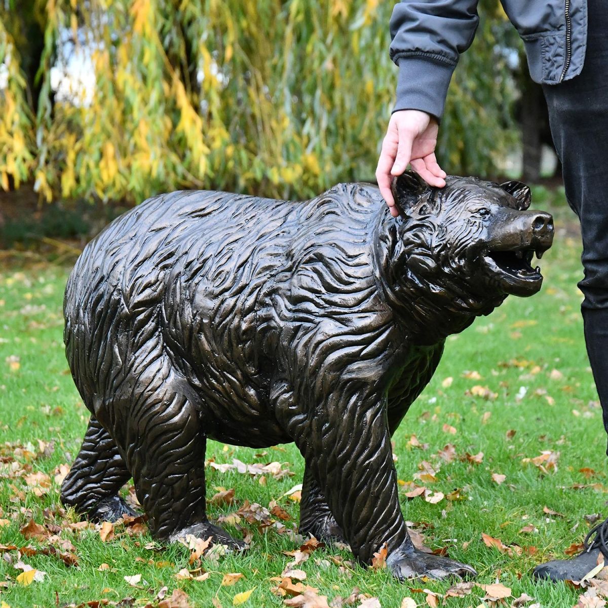 Bear Cub Antique Bronze Garden Sculpture to Sclae Bear Cub Antique Bronze Garden Sculpture to Sclae
