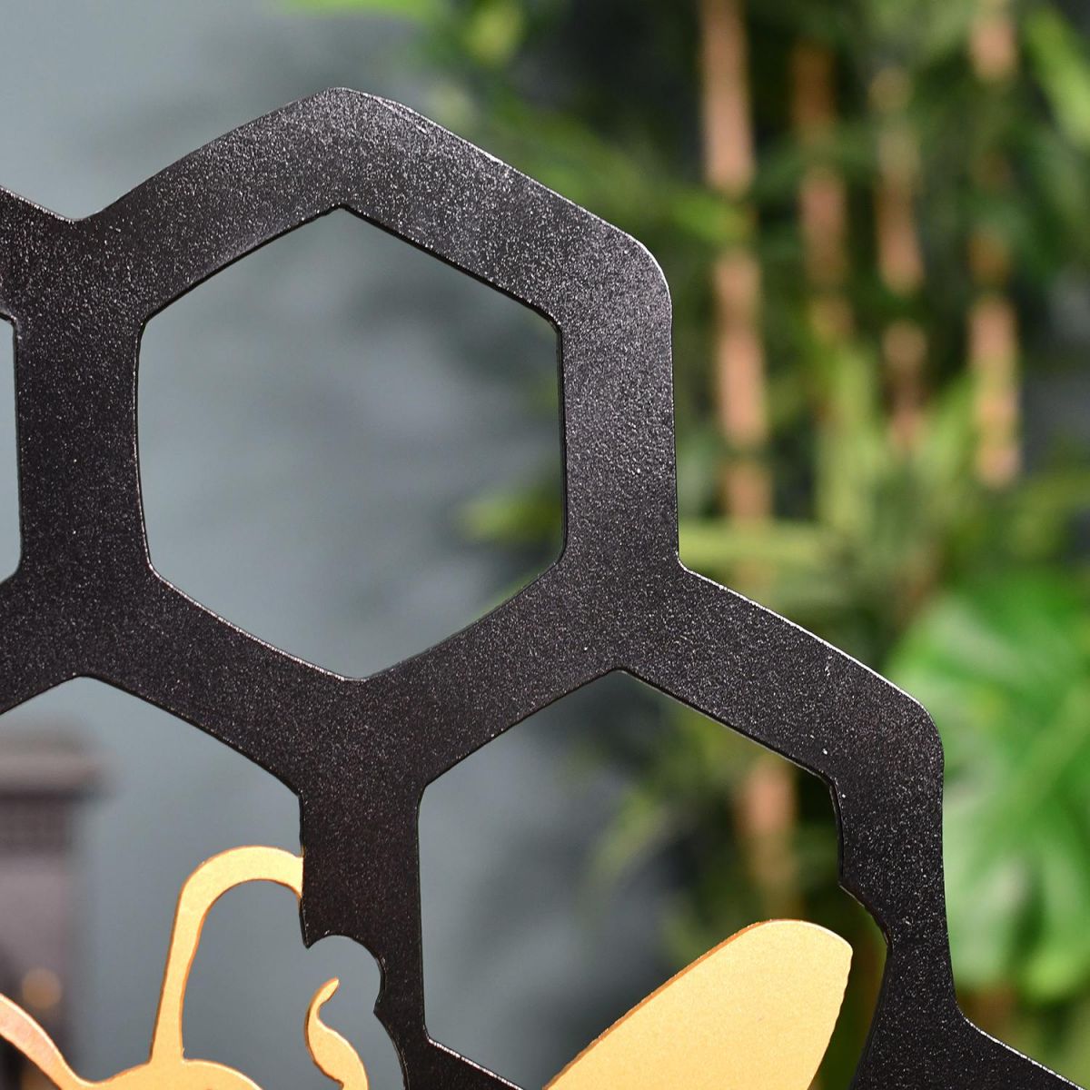 Close-up of the Black Finish on the Bee Fireguard