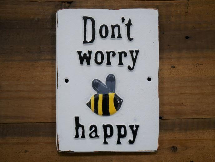 "Bee Happy" Quirky Iron Sign