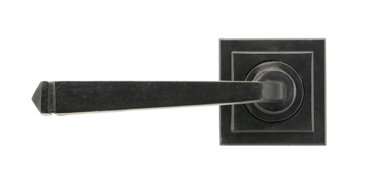 Beeswax Unsprung Lever Door Handle on Square Rose Beeswax Unsprung Lever Door Handle on Square Rose