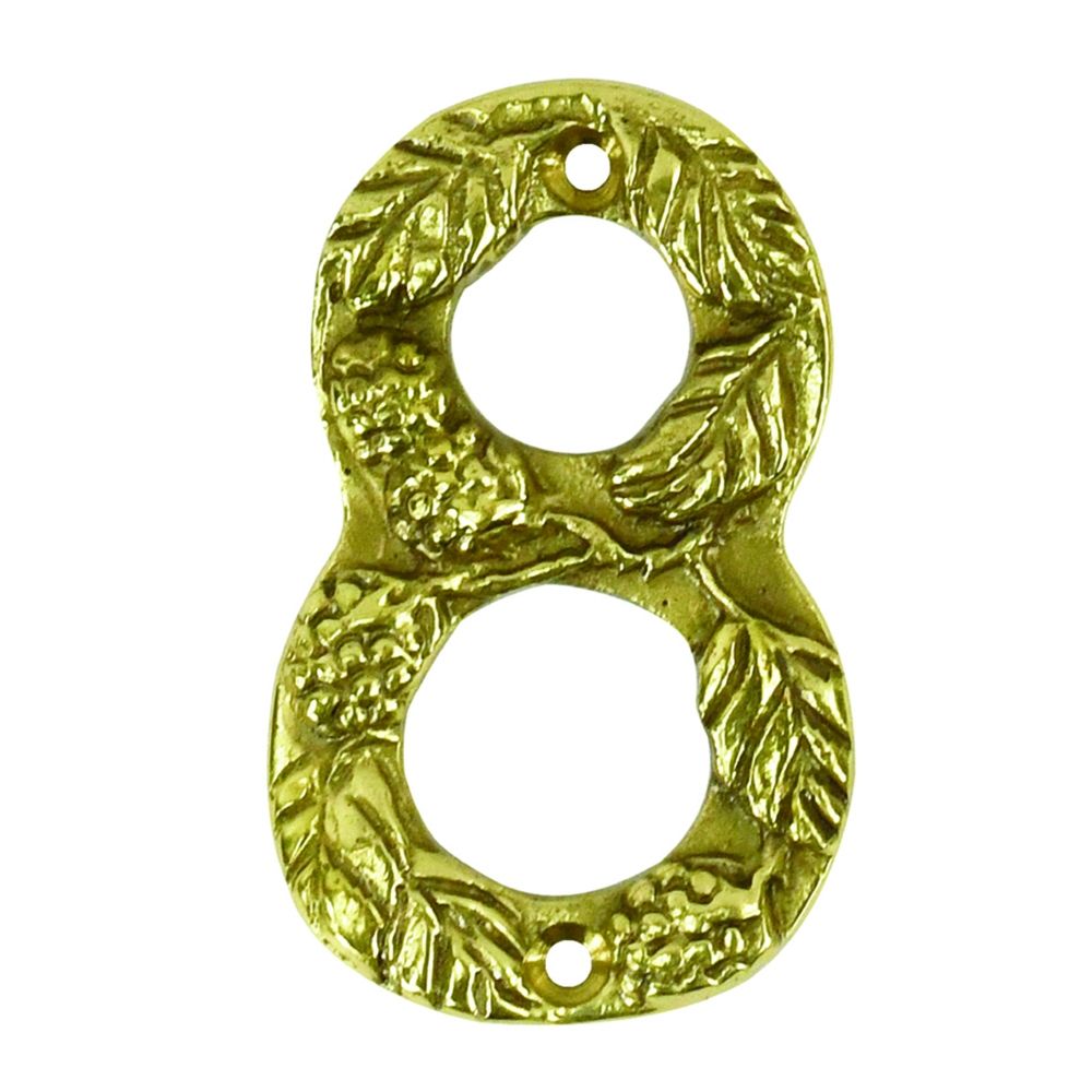 Berry & Leaf Polished Brass Numbers