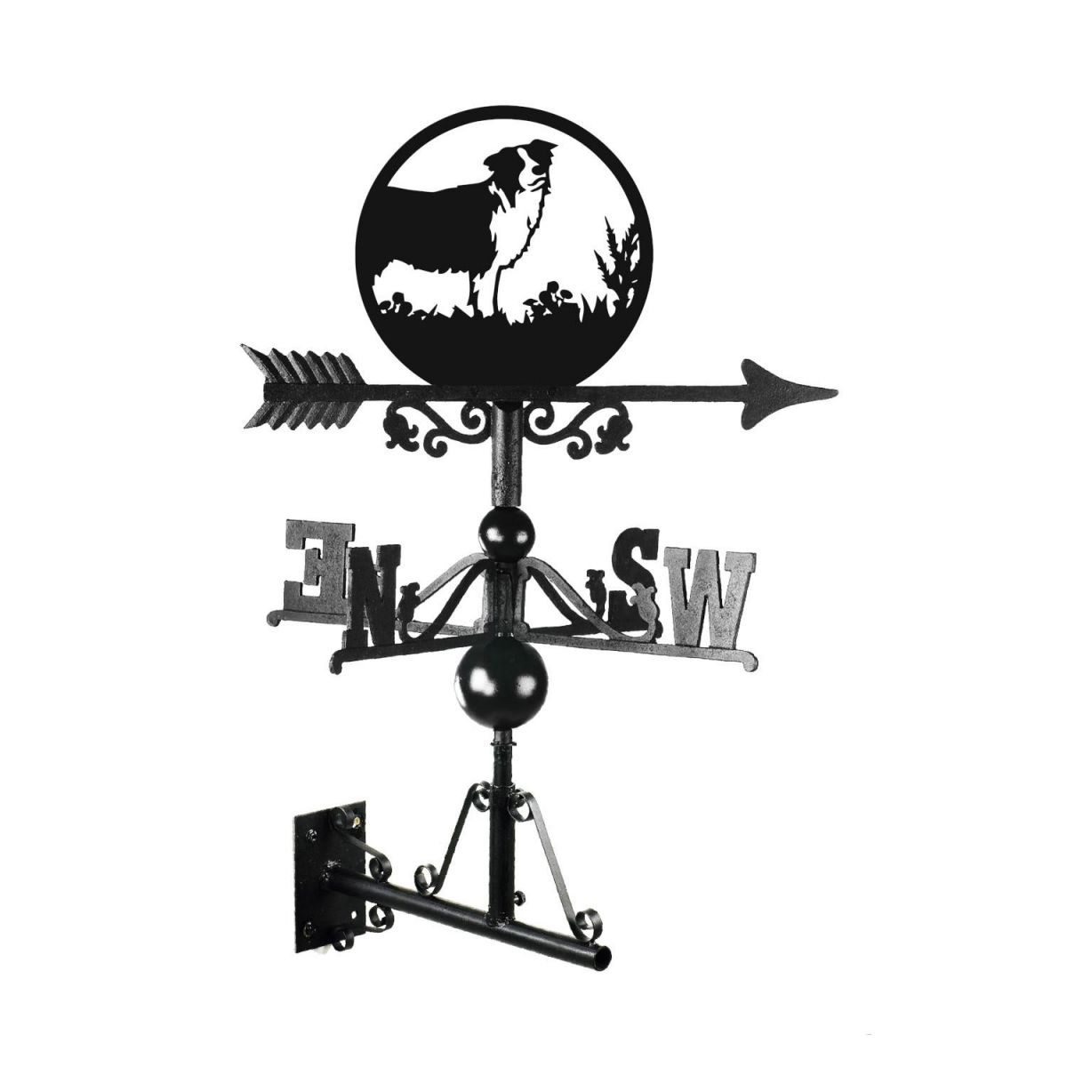 Border Collie Weathervane Mounted