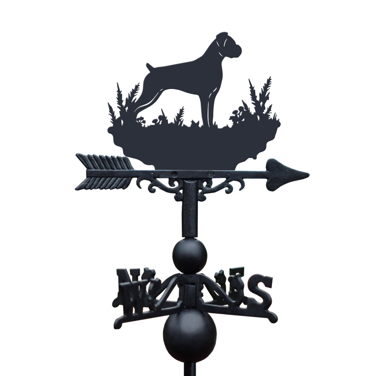 Boxer Dog Weathervane on White Background