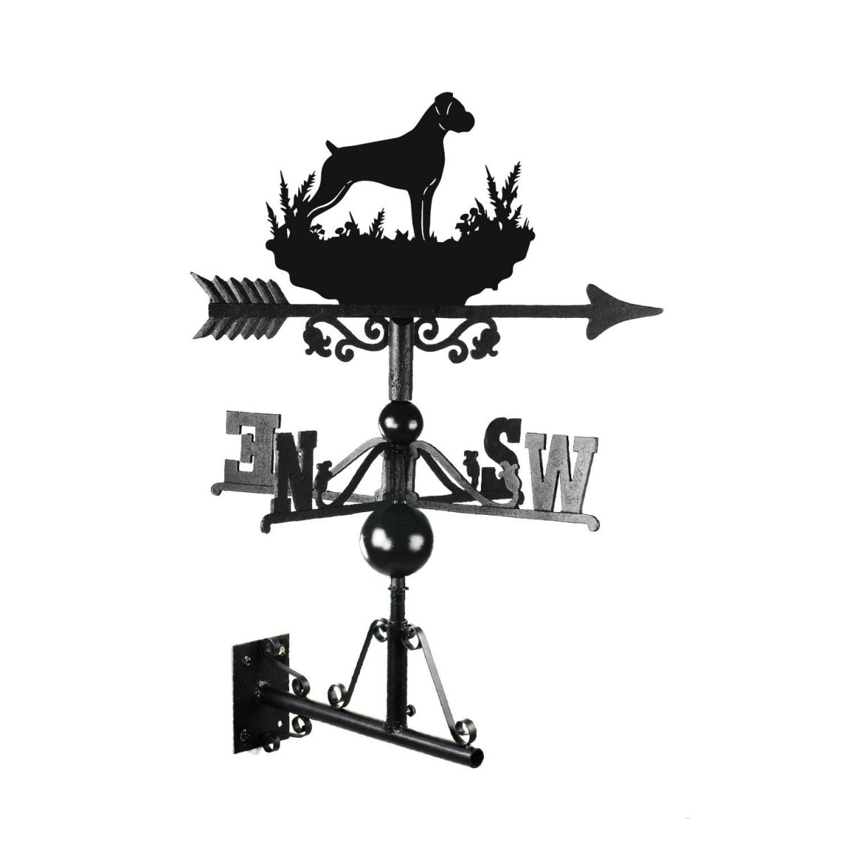 Boxer Dog Weathervane Mounted