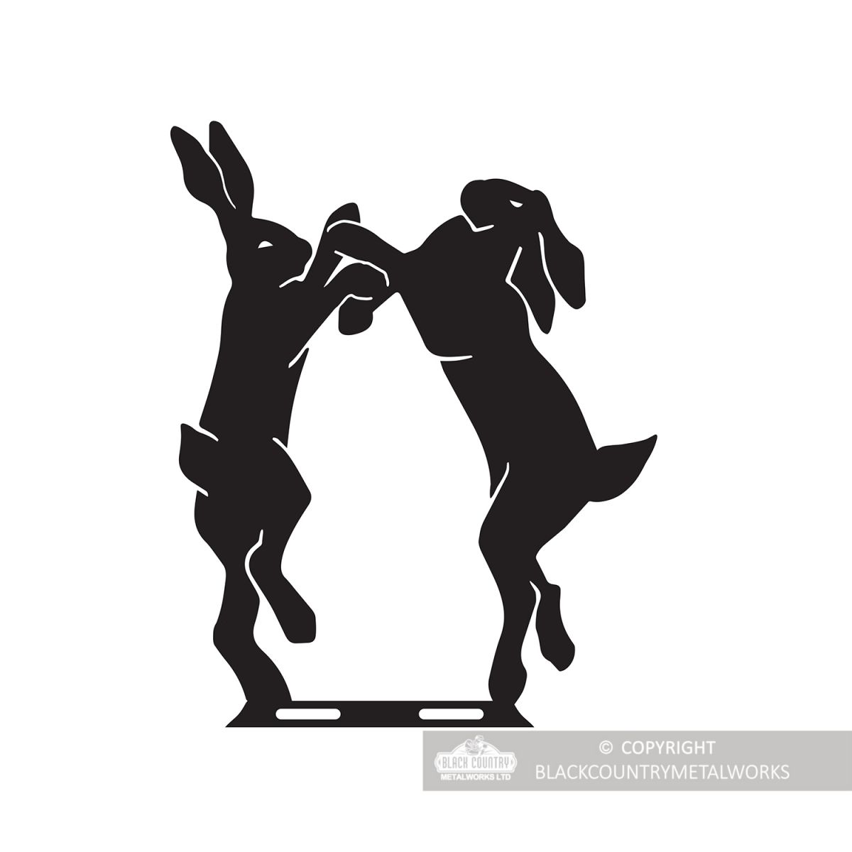 Close-up of the Boxing Hares Weathervane Topper Close-up of the Boxing Hares Weathervane Topper