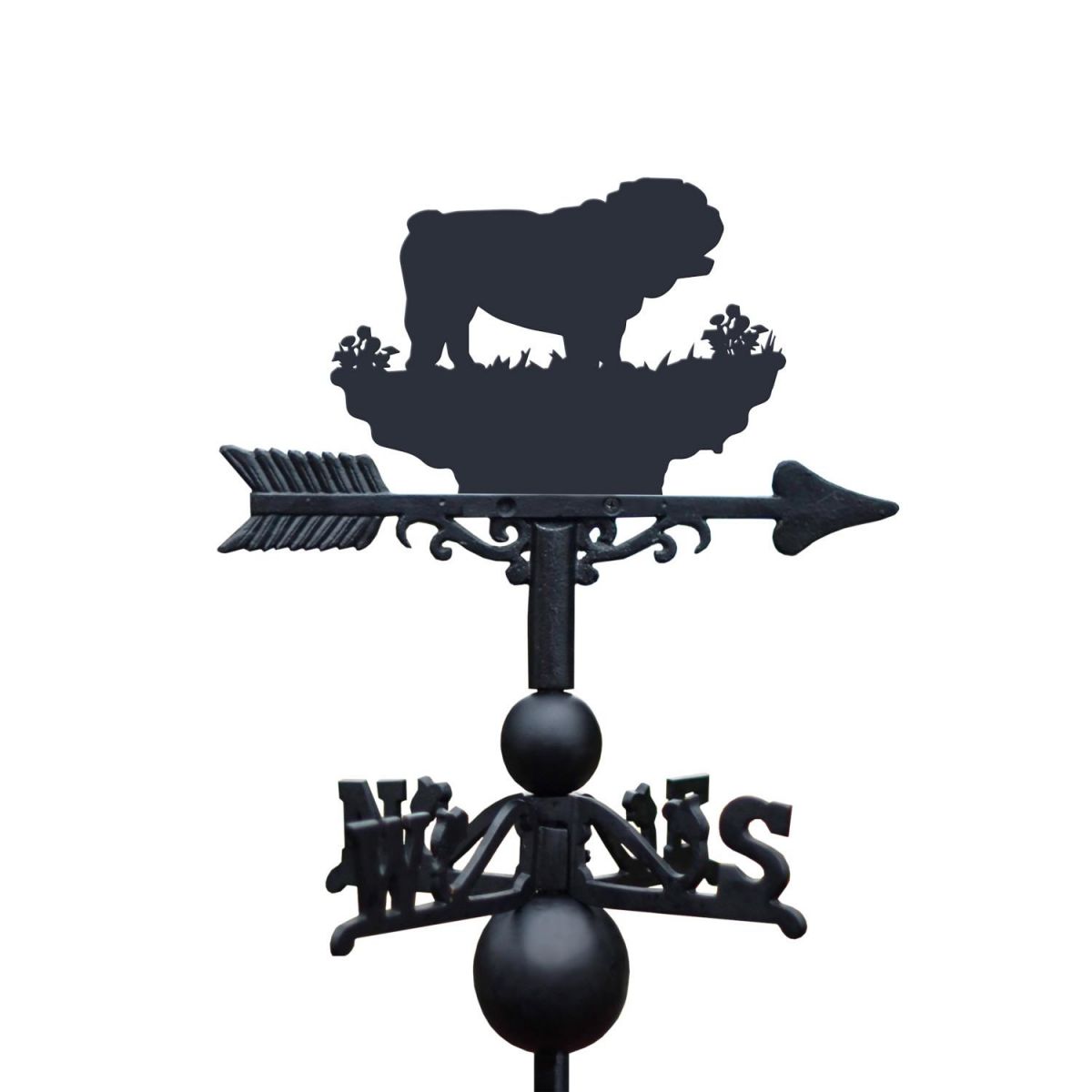 Bulldog Weathervane on White Background