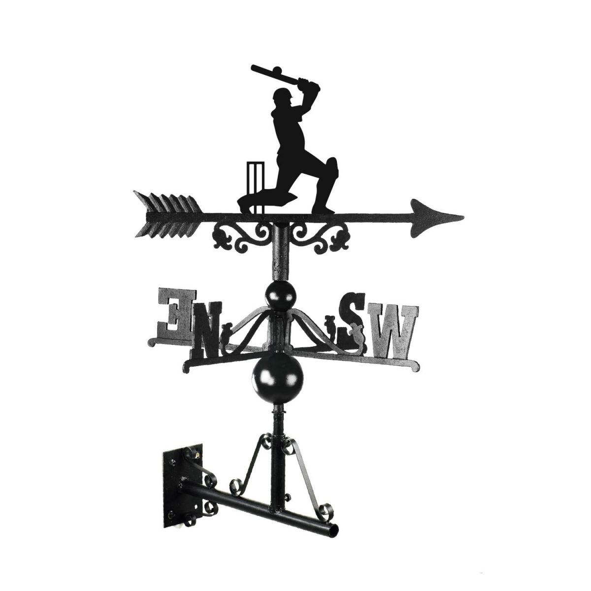 Cricket Player Weathervane Mounted