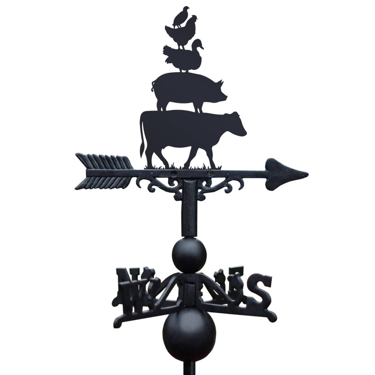Farm Animal Stack Weathervane on White Background Farm Animal Stack Weathervane on White Background