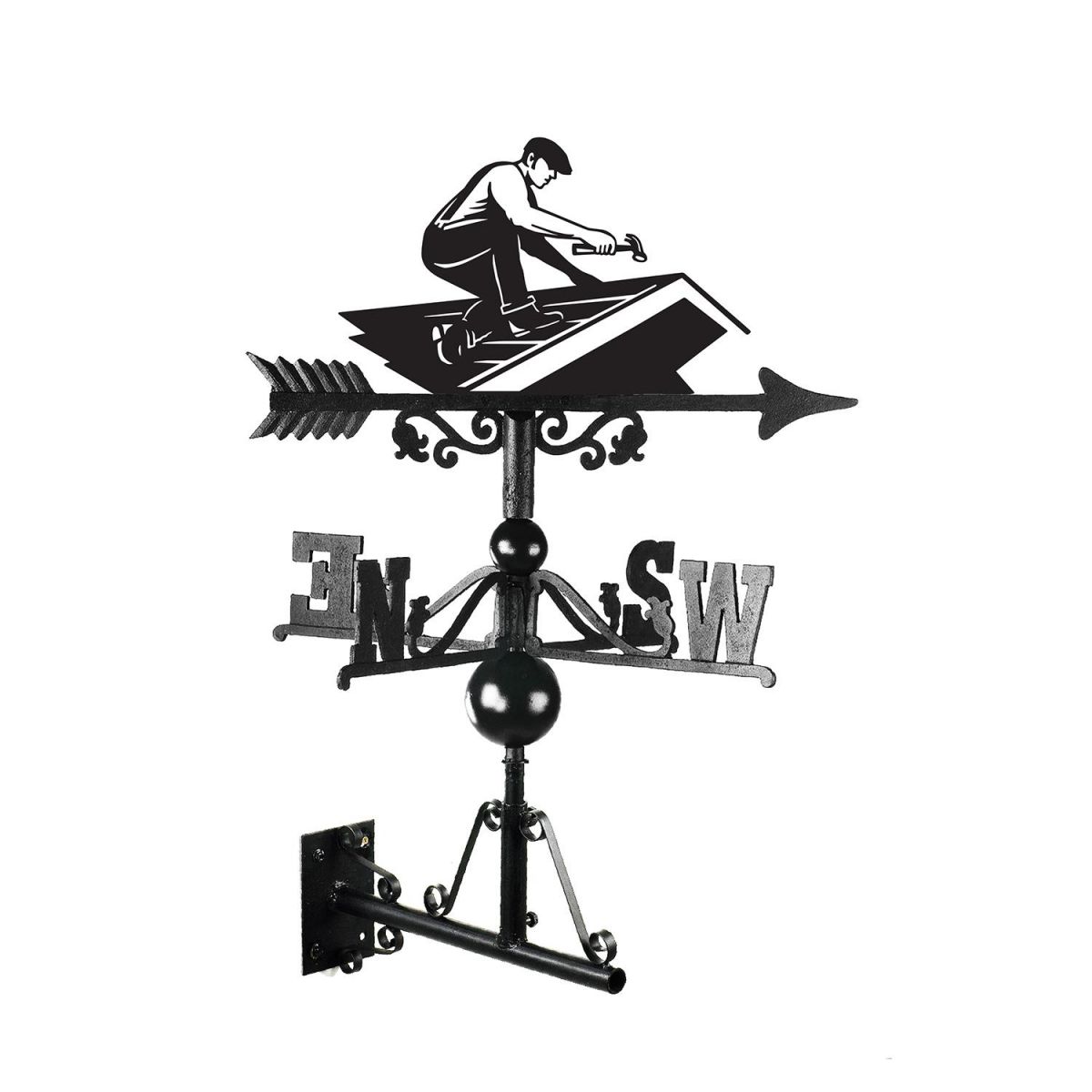 Roofer Iron Weathervane Finished in Black