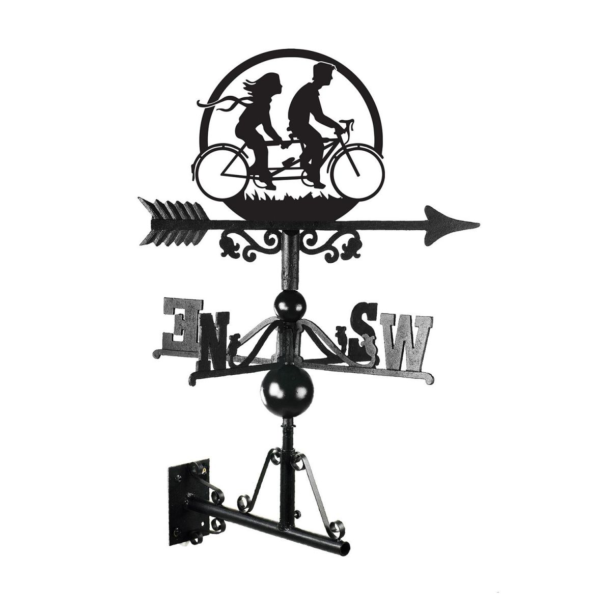 Tandem Bike Weathervane Finsihed in Black