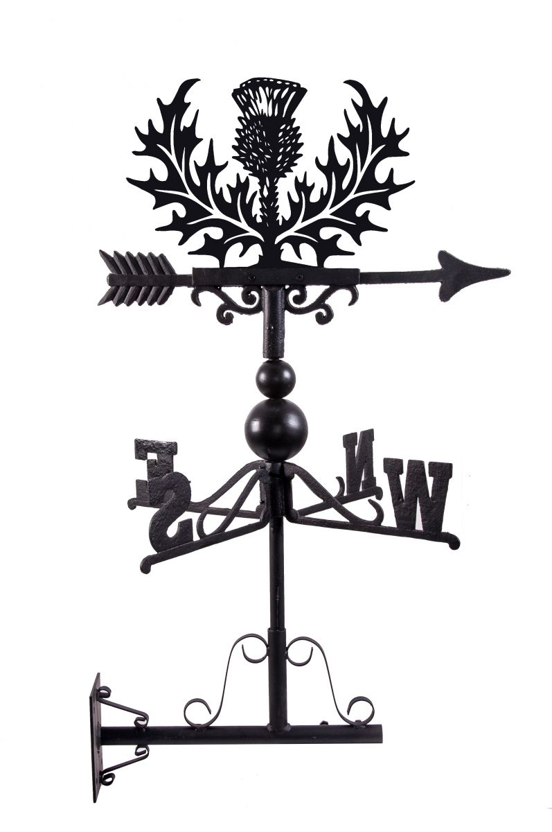 Scottish Thistle Weathervane Finished in a Black Cast Iron