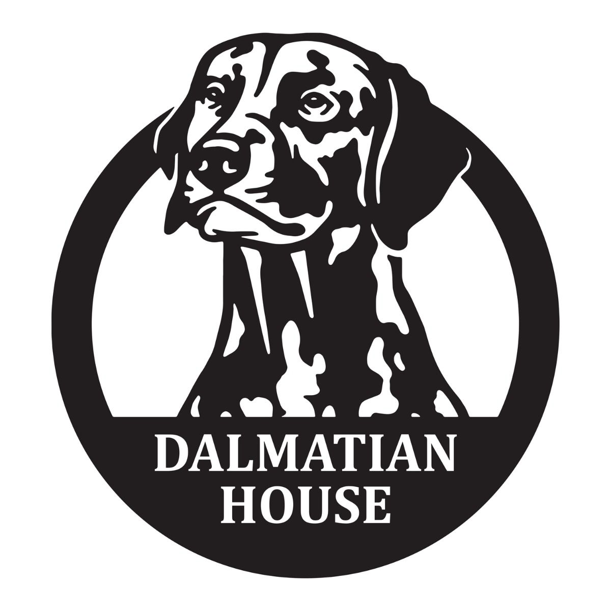 Dalmatian House Name Sign On White Background 