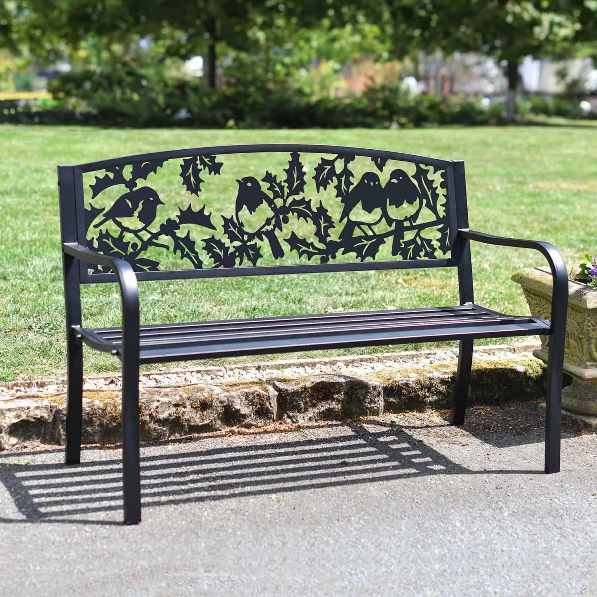 Bespoke Robins Iron & Steel Park Bench in Black