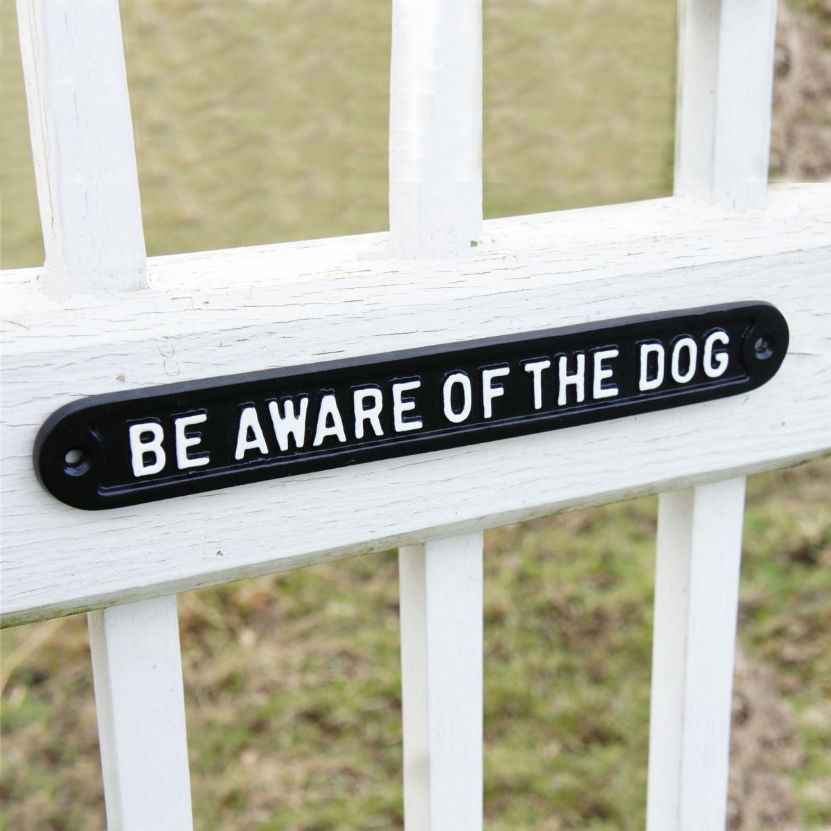 Black With White Lettering "Beware of the Dog" Sign Black With White Lettering "Beware of the Dog" Sign