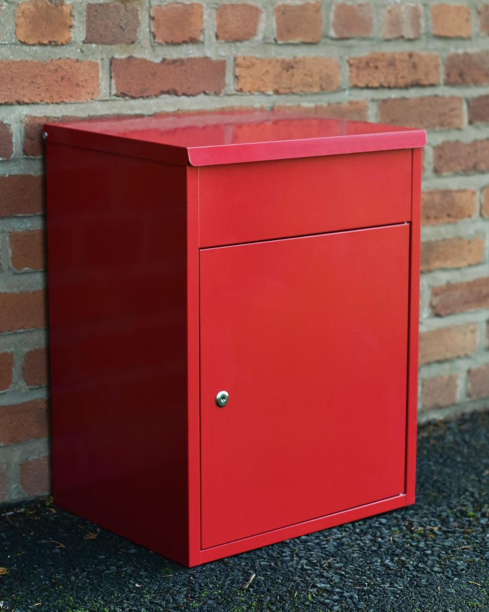 Red Bexley Wall Mounted Parcel Box Floor mounted