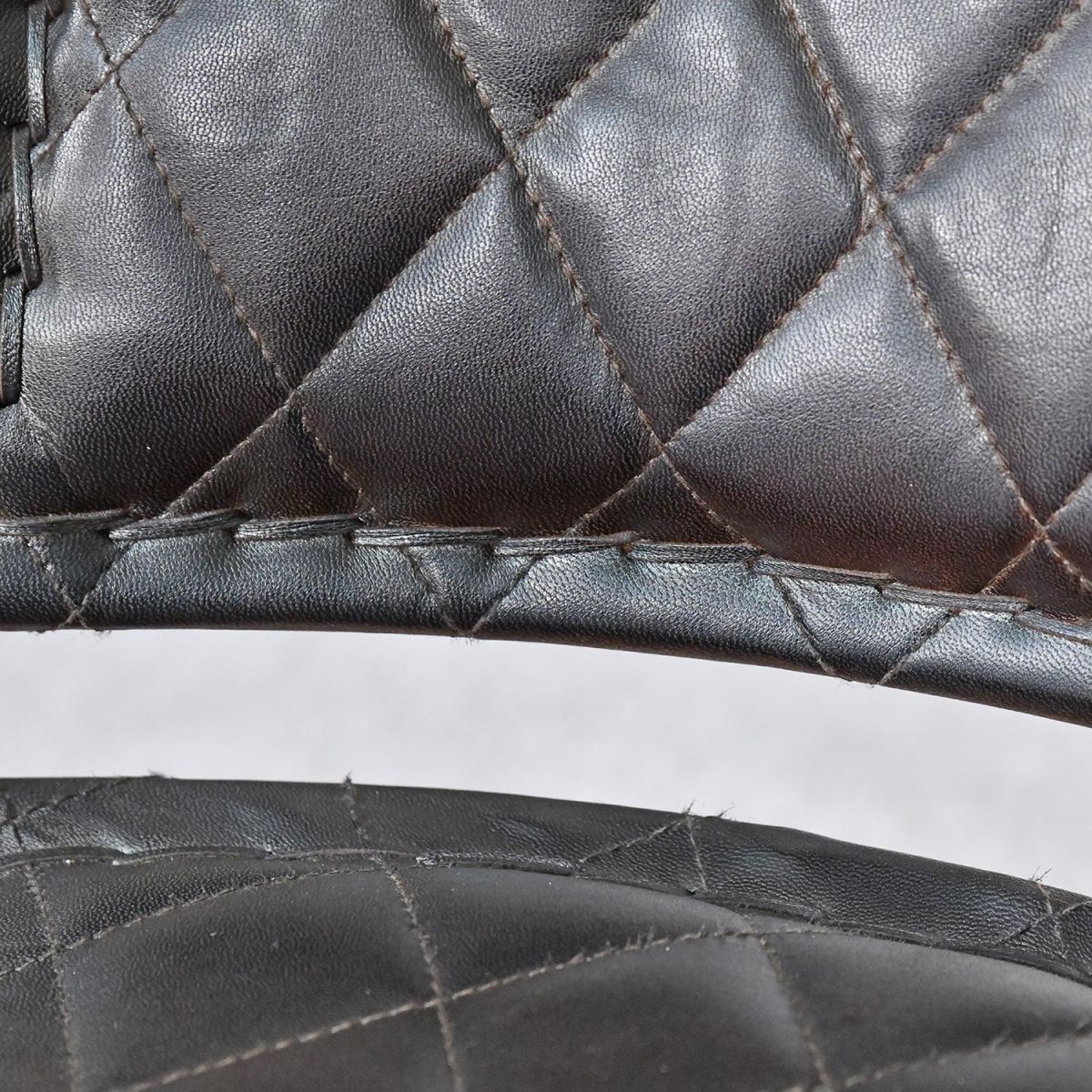 Close up of diamond stitching 